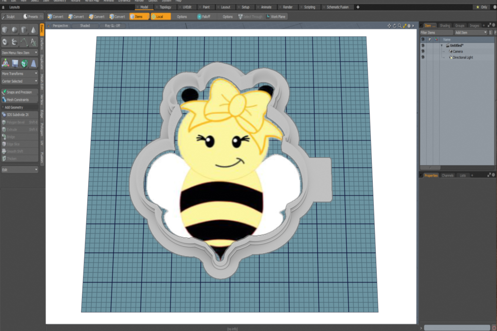 Bee with Bow Cutter STL File