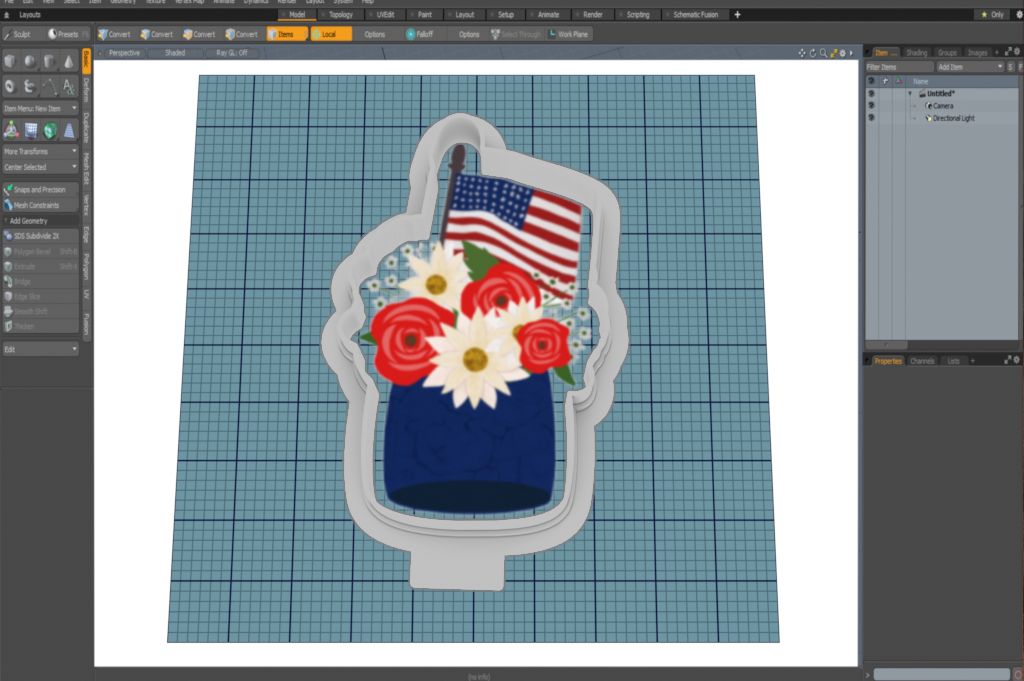 Freedom Flower Jar Cutter STL File