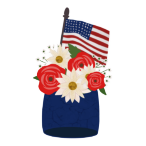 Freedom Flower Jar Cutter STL File