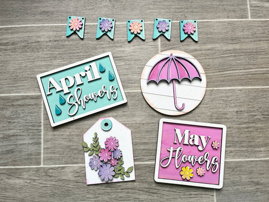 April Showers Bring May Flowers- Tiered Tray- DIY Kit