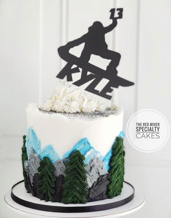 Snowboarder Fondant Cake Topper Kit, Snowboard Cake Decorations, Ski Cake  Decorations, WInter Cake, Fondant trees, Handmade Edible