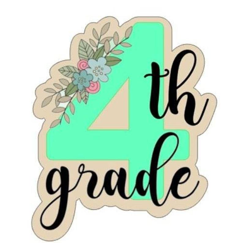 4th Grade with Floral Cutter STL File