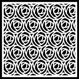 Retro Rose Pattern Stencil