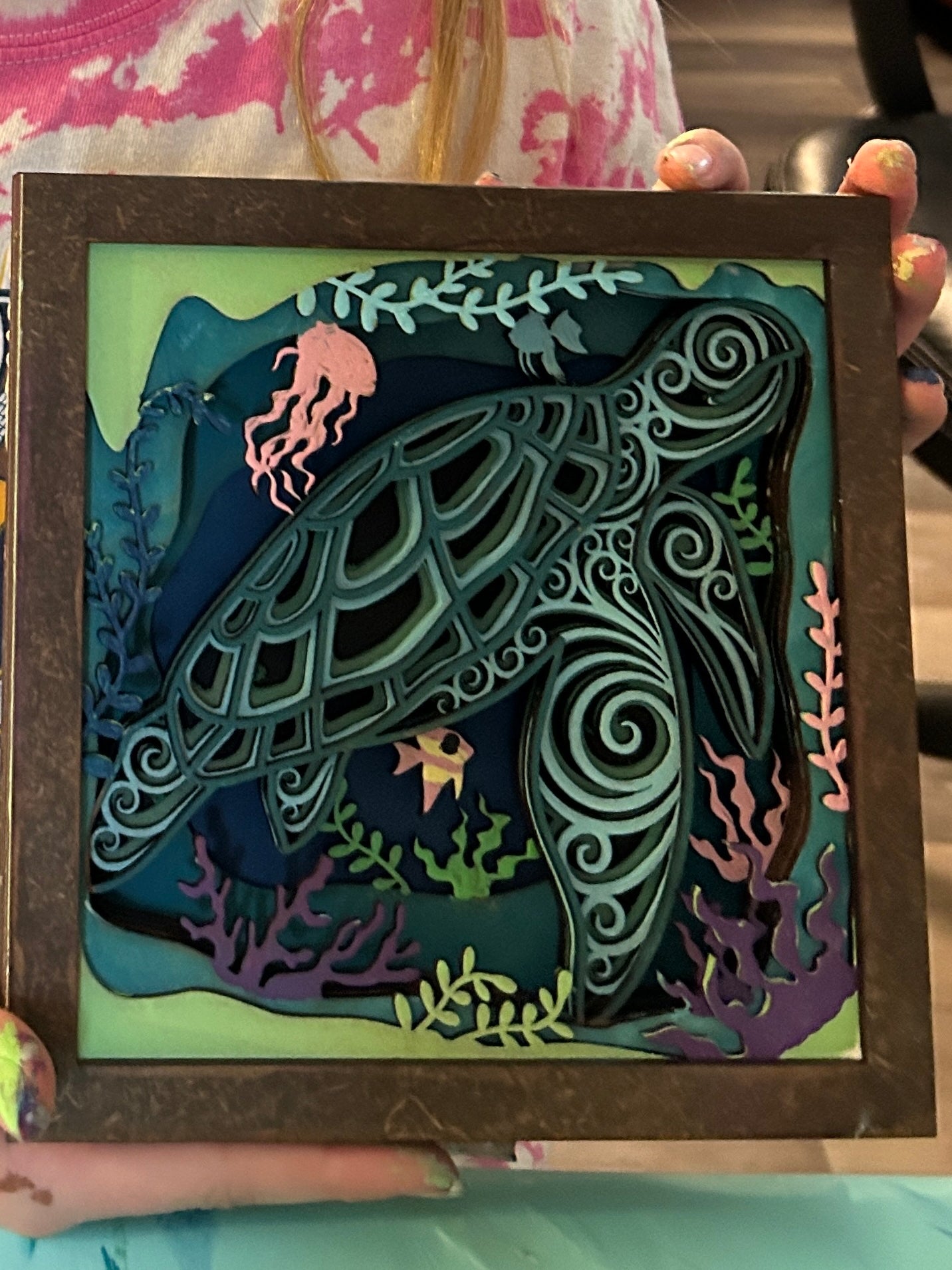Turtles - Personalized 3D Art Shadow Box Insert
