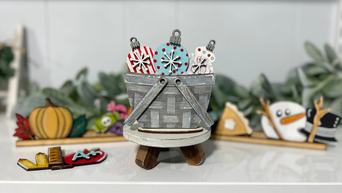 Seasonal Mini Wooden Basket - Interchangeable -  DIY Kit