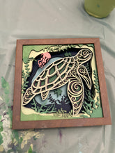 Load image into Gallery viewer, Turtles - Personalized 3D Art Shadow Box Insert
