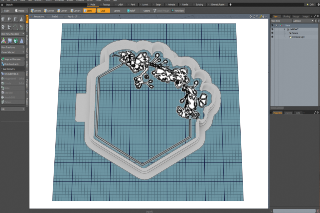 Floral Hexagon Cutter STL File