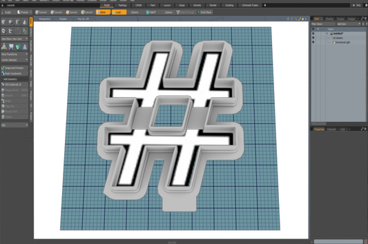 Hashtag Cutter STL File