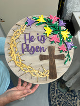 Load image into Gallery viewer, He is Risen - Door Hanger (round) - DIY Kit
