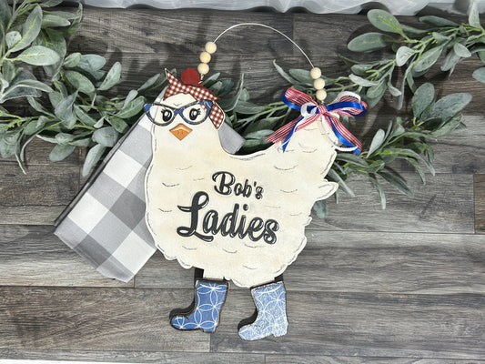 Retro Chicken - Door Hanger - DIY Kit