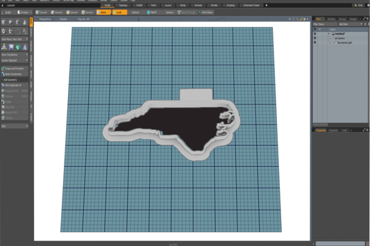 North Carolina Earring Cutter STL File