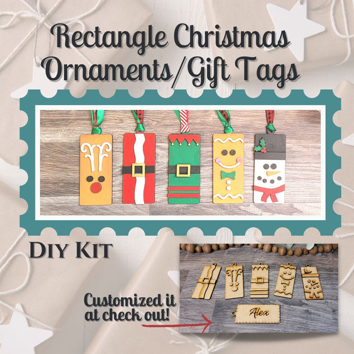 Rectangle Christmas Ornaments/Gift Tags - DIY Kit