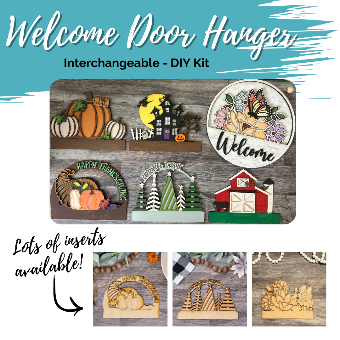 Welcome Door Hanger - Interchangeable DIY Kit