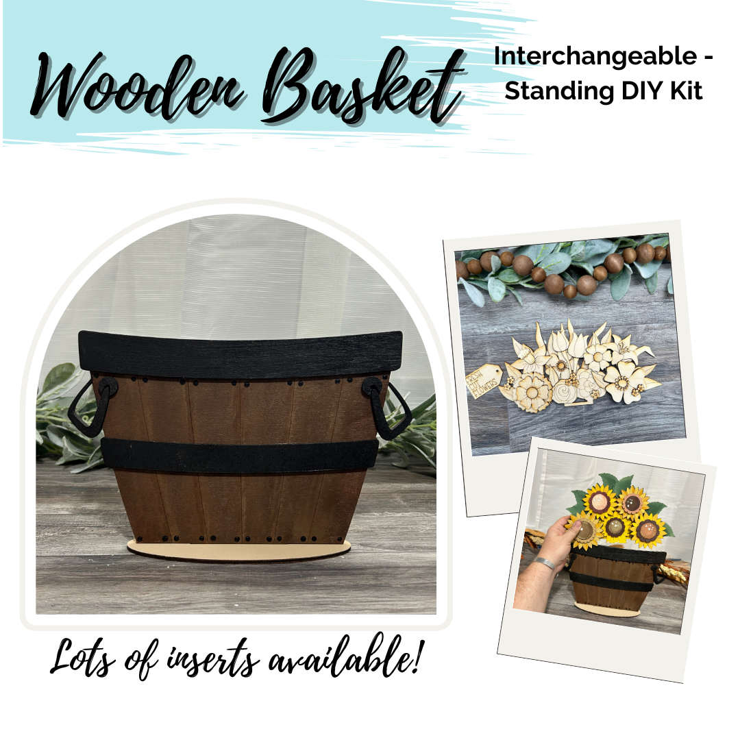 Wooden Basket - Interchangeable -  DIY Kit