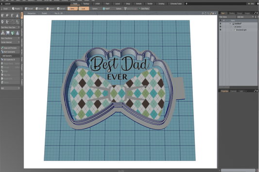 Bowtie Best Dad Ever Cutter STL File