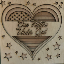 Load image into Gallery viewer, Heart Flag - 3D Art Shadow Box Insert
