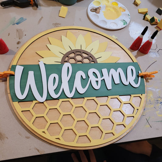 Sunflower Welcome - Door Hanger - DIY Kit