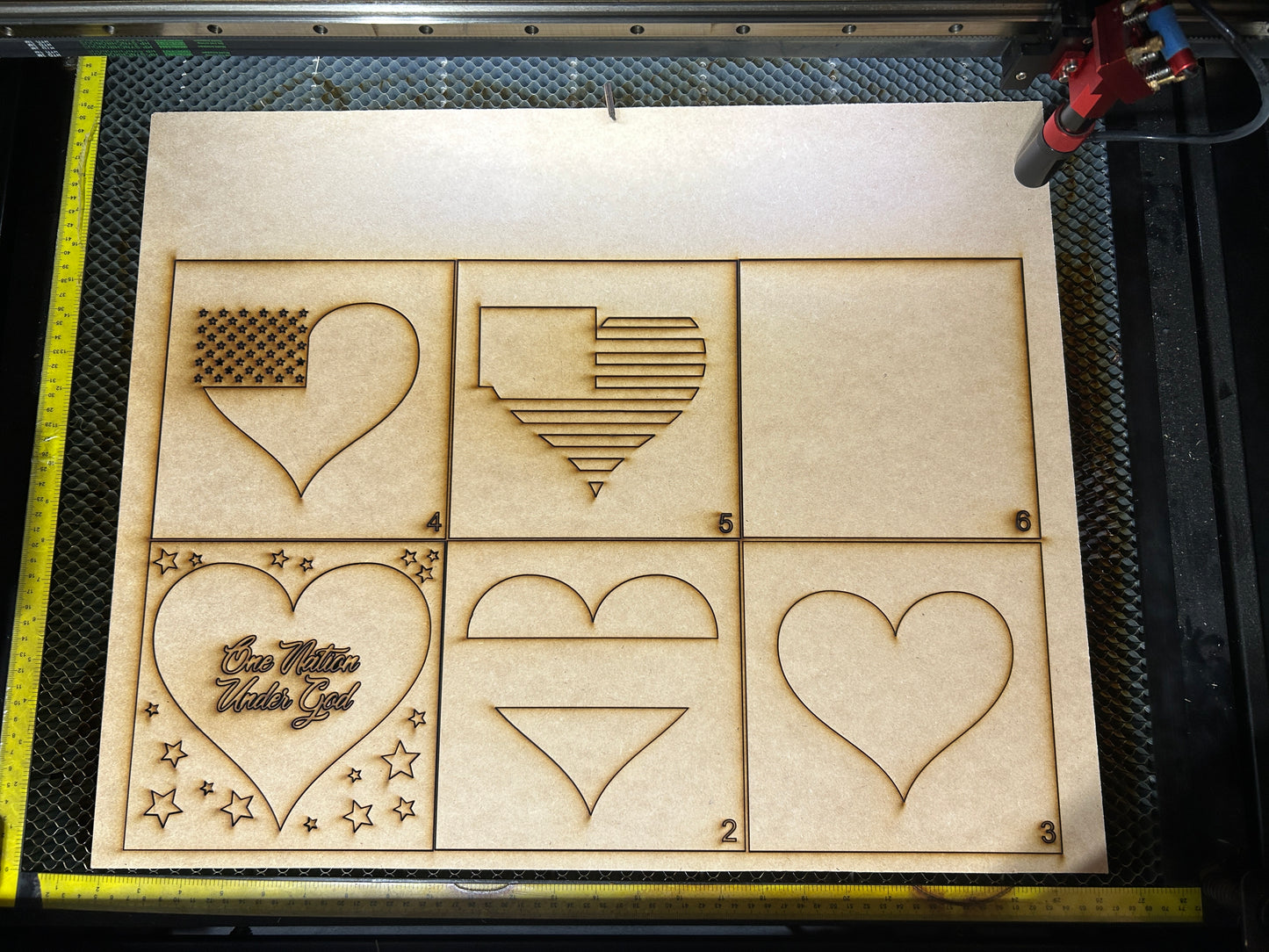 Heart Flag - 3D Art Shadow Box Insert