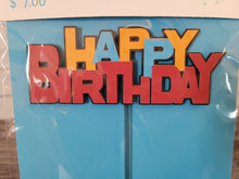 Load image into Gallery viewer, Tri-colored Happy Birthday  Topper
