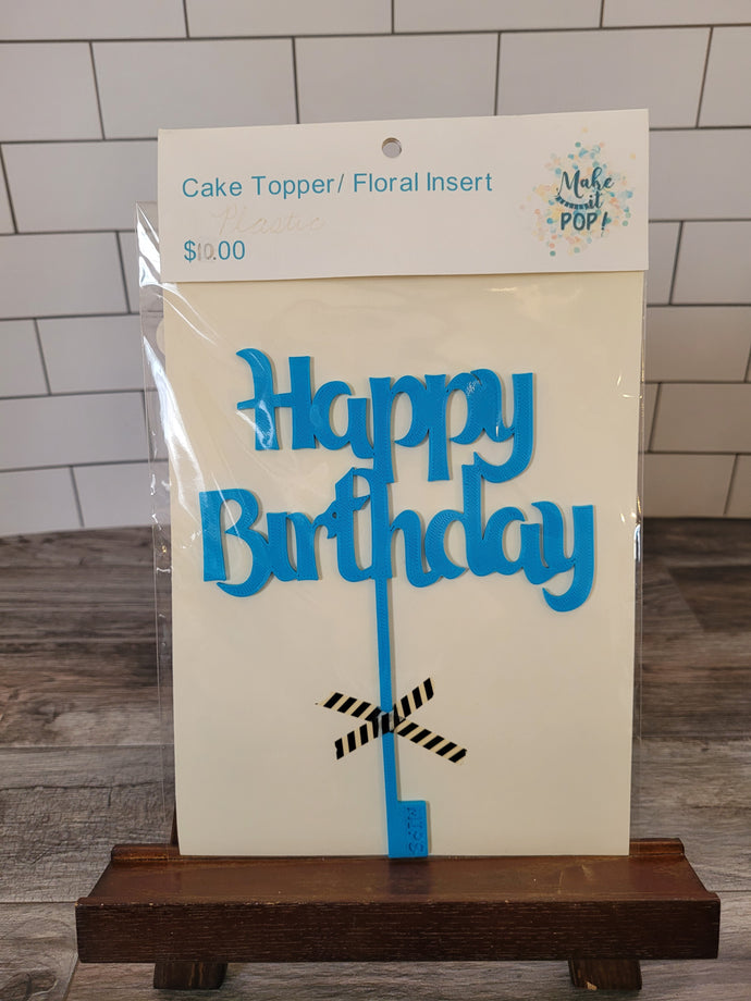 3D Printed Happy Birthday - Teal Topper