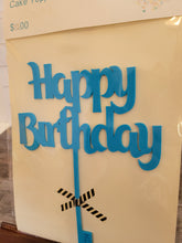 Load image into Gallery viewer, 3D Printed Happy Birthday - Teal Topper
