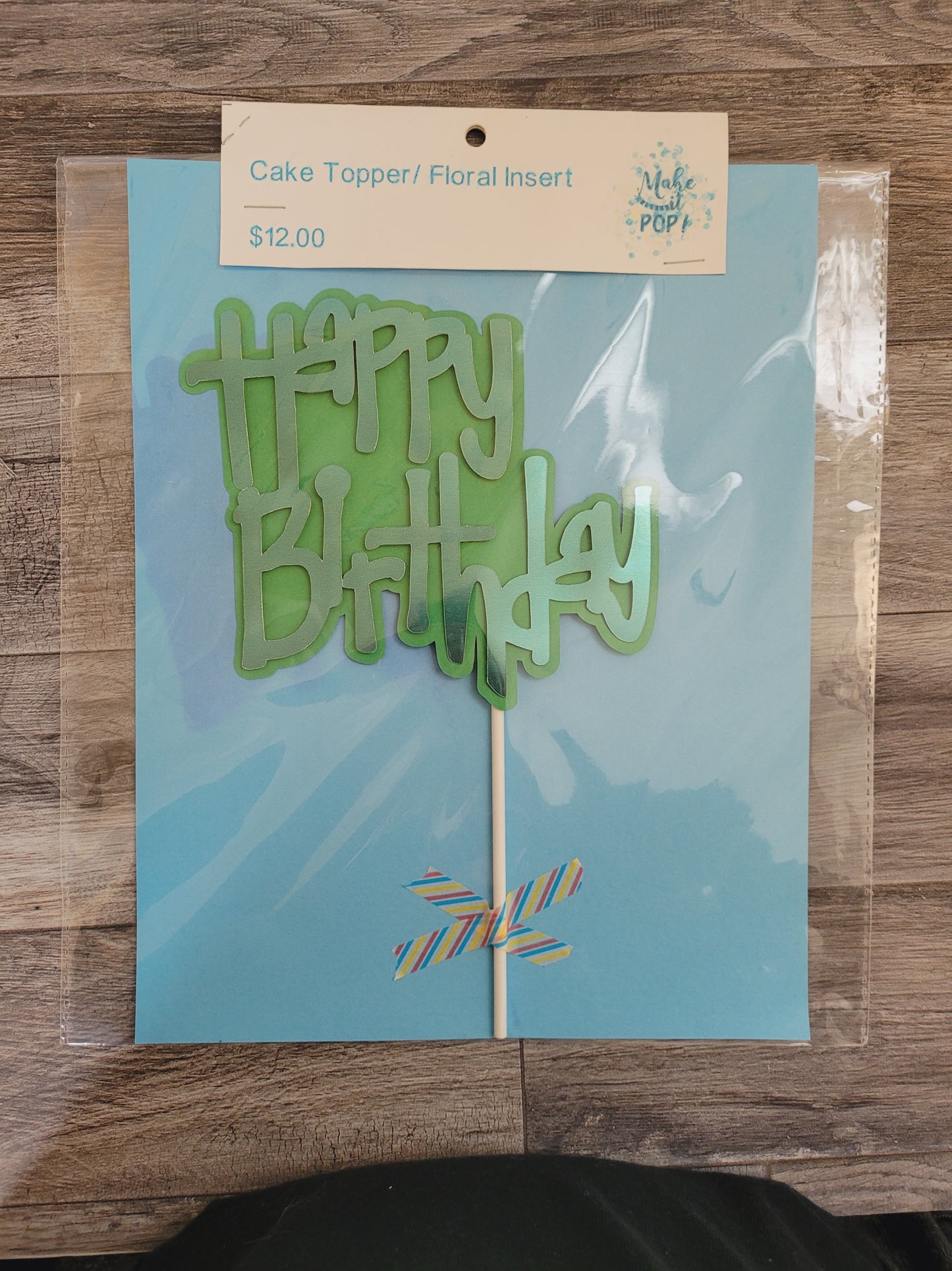 Happy Birthday- Teal and Green Topper
