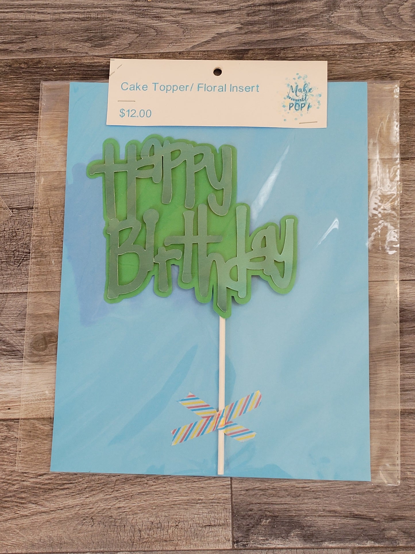 Happy Birthday- Teal and Green Topper
