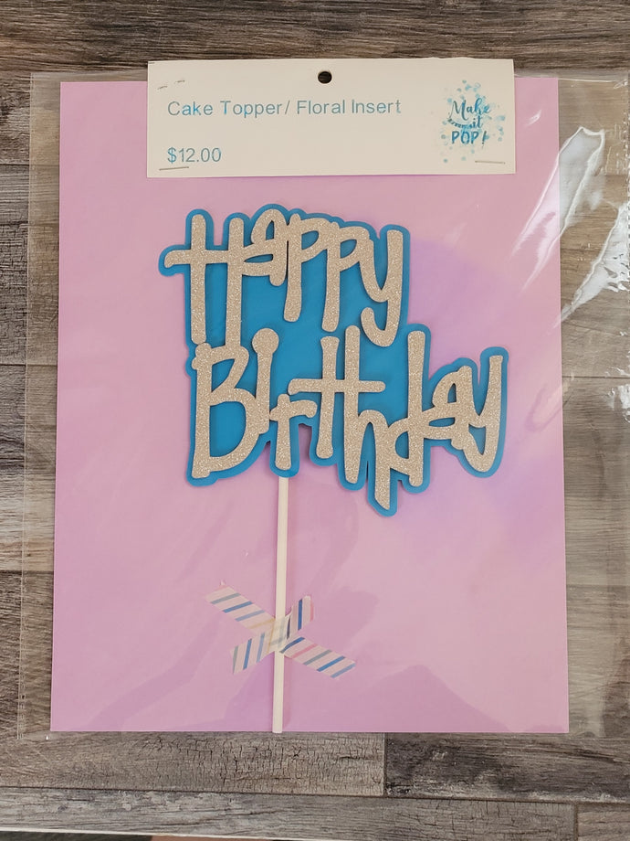 Happy Birthday- Glitter Pink Topper