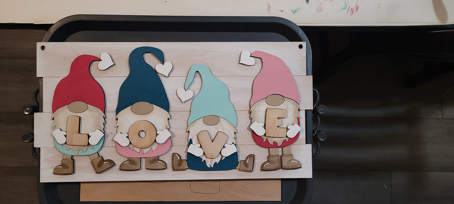 Gnome Love - Door Hanger Sign - DIY KIT