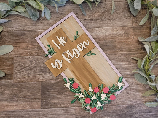 He is Risen - Rectangular Door Hanger - DIY Kit