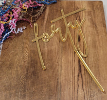 Load image into Gallery viewer, Forty - Signature Font - Acrylic Cake Topper
