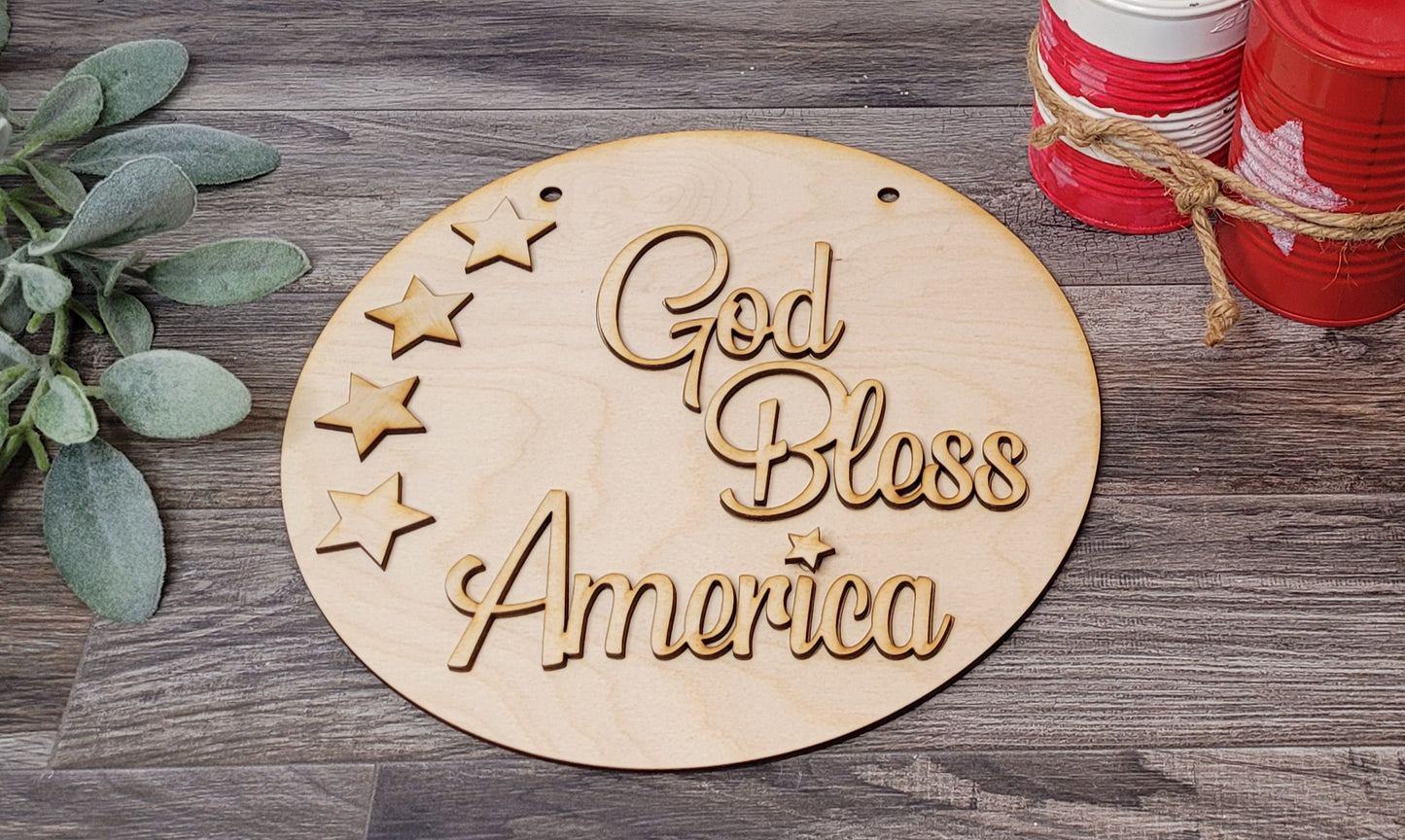 God Bless America - Door Hanger - DIY Kit