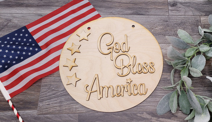 God Bless America - Door Hanger - DIY Kit