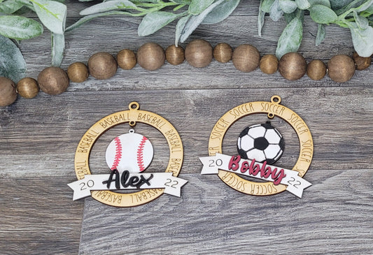 Personalized Sports - Dangle Ornament