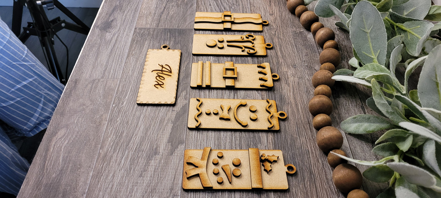 Rectangle Christmas Ornaments/Gift Tags - DIY Kit
