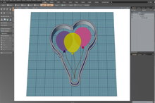 Load image into Gallery viewer, 3 Balloons Cutter STL File
