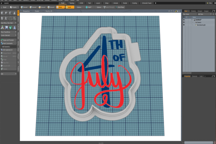 4th of July (wording) STL File
