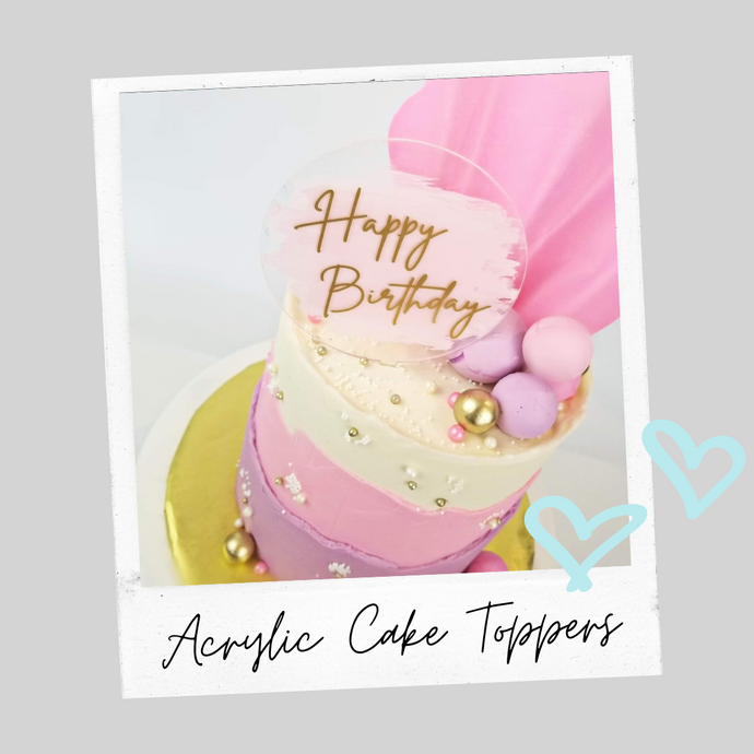 Happy Birthday - Round Acrylic Topper