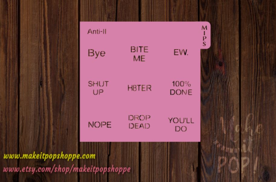 Anti-Valentine's Day Candy Heart Stencils - Mini (2")