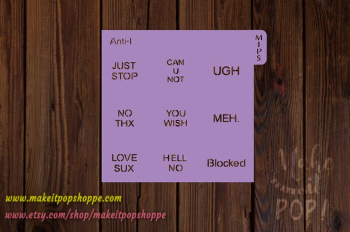 Anti-Valentine's Day Candy Heart Stencils - Mini (2