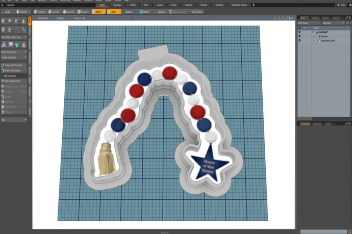 Beaded Garland with Star Cutter STL File