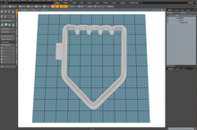 Load image into Gallery viewer, Castle Shield Cutter STL File
