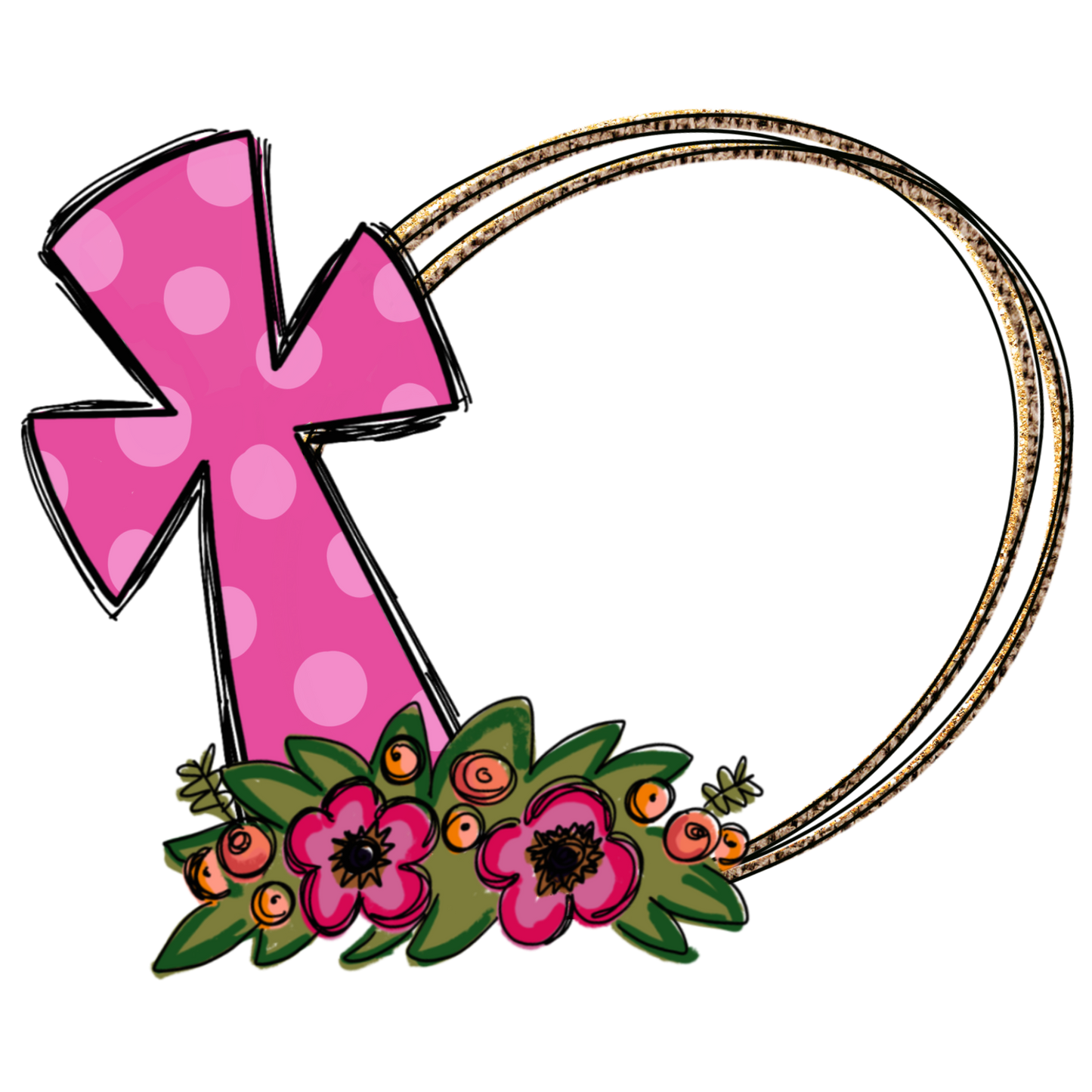 Cross with Flowers Cutter