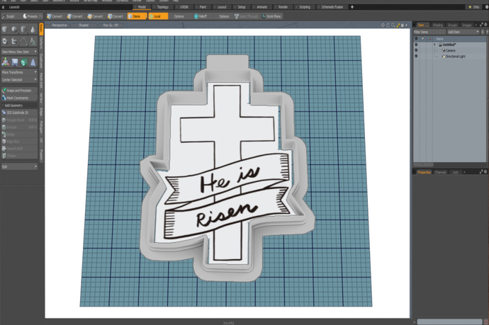 Cross with Banner Cutter STL File