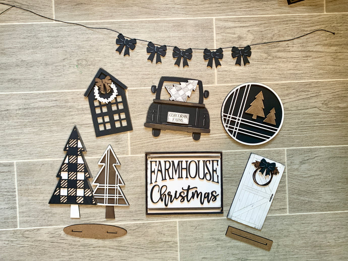 Farmhouse Christmas - Tiered Tray - DIY Kit