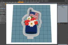 Load image into Gallery viewer, Freedom Flower Jar Cutter STL File
