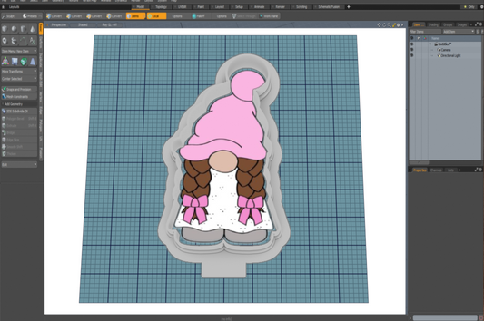 Gnome with Bows Cutter STL File