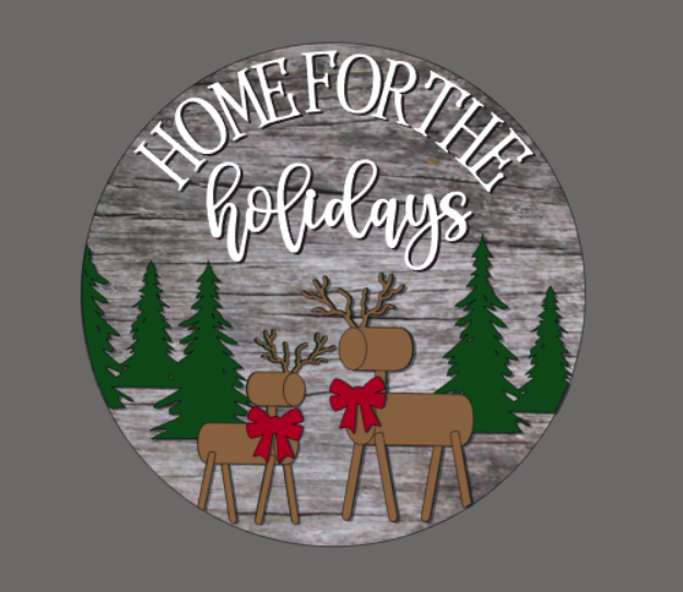 Home for the Holidays (Rustic) - Door Hanger - DIY Kit