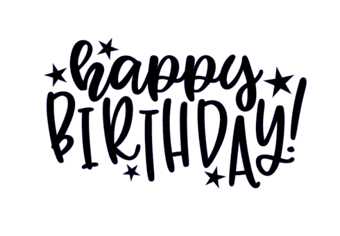 Happy Birthday with stars (matching cutter) - Stencil
