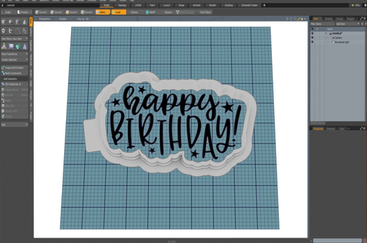 Happy Birthday with Stars (wording) STL File